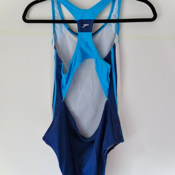 Speedo Girl's Swimsuit One Piece Infinity Splice Racerback - Size 16 - Picture 2 of 2